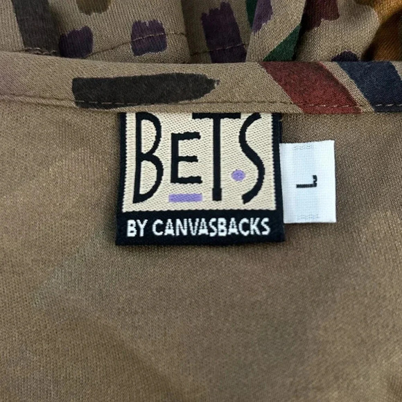 BETS by Canvasbacks Vintage 80s Hooded Jacket and Geometric Print Top Large - Picture 2 of 9
